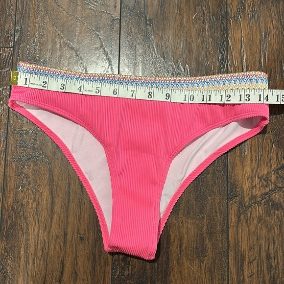 Pink Bikini Bottom Colorful Waistband Size L New NWOT - Picture 7 of 7